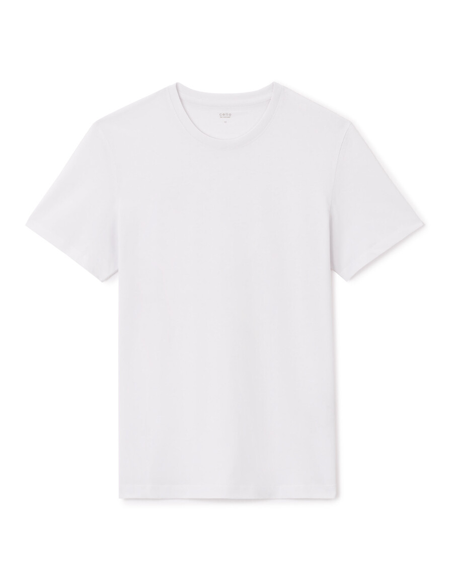 normales rundhals-t-shirt aus 100 baumwolle lang