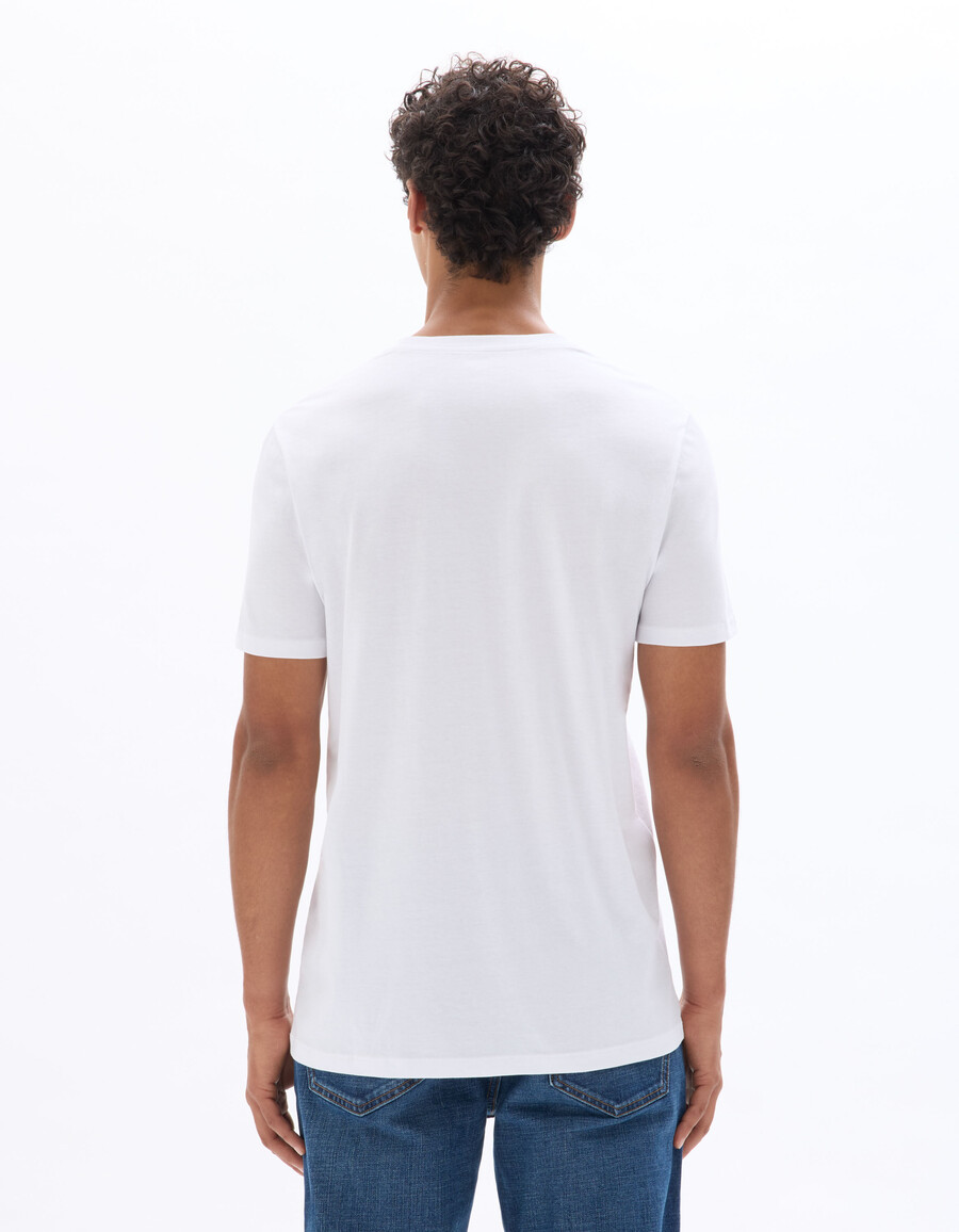 normales rundhals-t-shirt aus 100 baumwolle lang