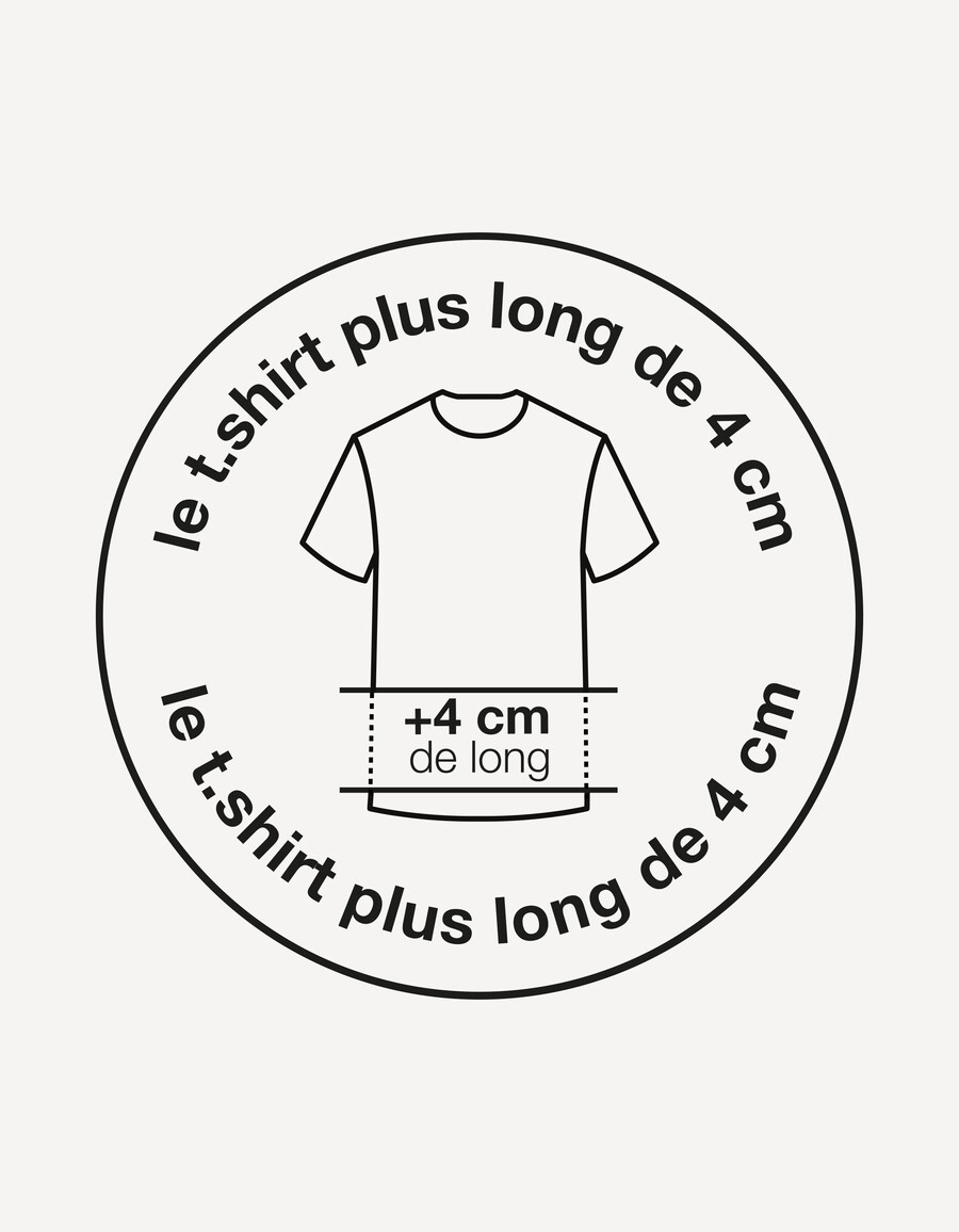 normales rundhals-t-shirt aus 100 baumwolle lang