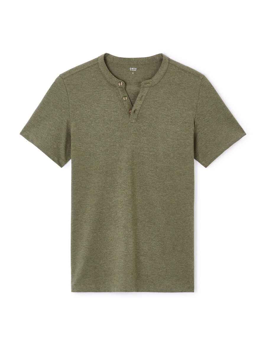 regular fit henley-t-shirt aus baumwollmischgewebe