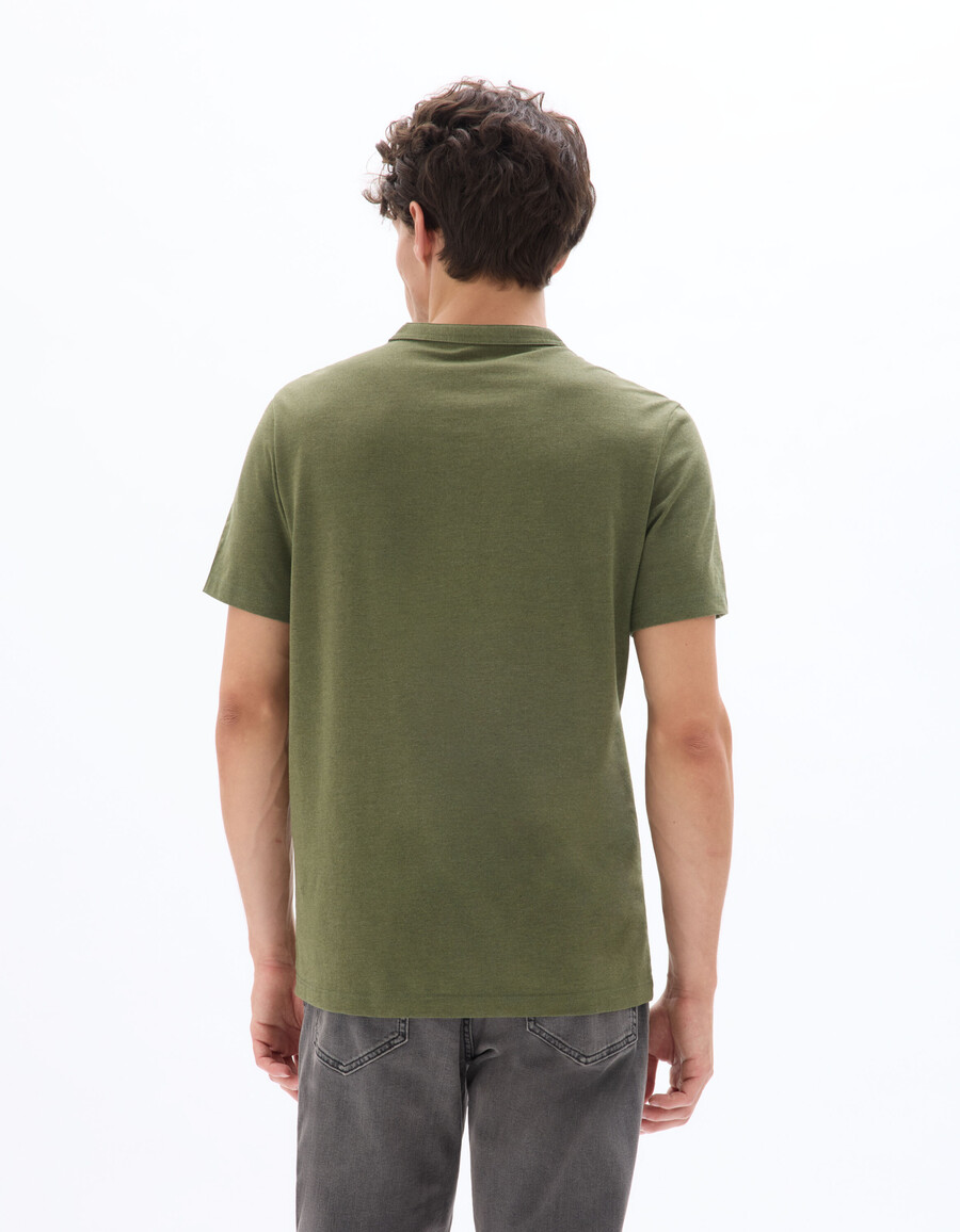 regular fit henley-t-shirt aus baumwollmischgewebe