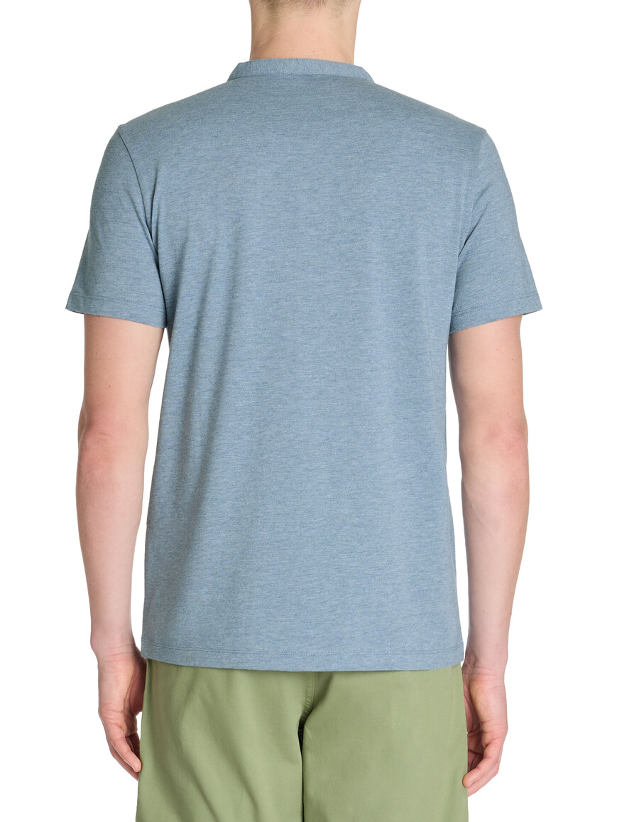 henley-t-shirt aus baumwollmischgewebe mit regulärer passform