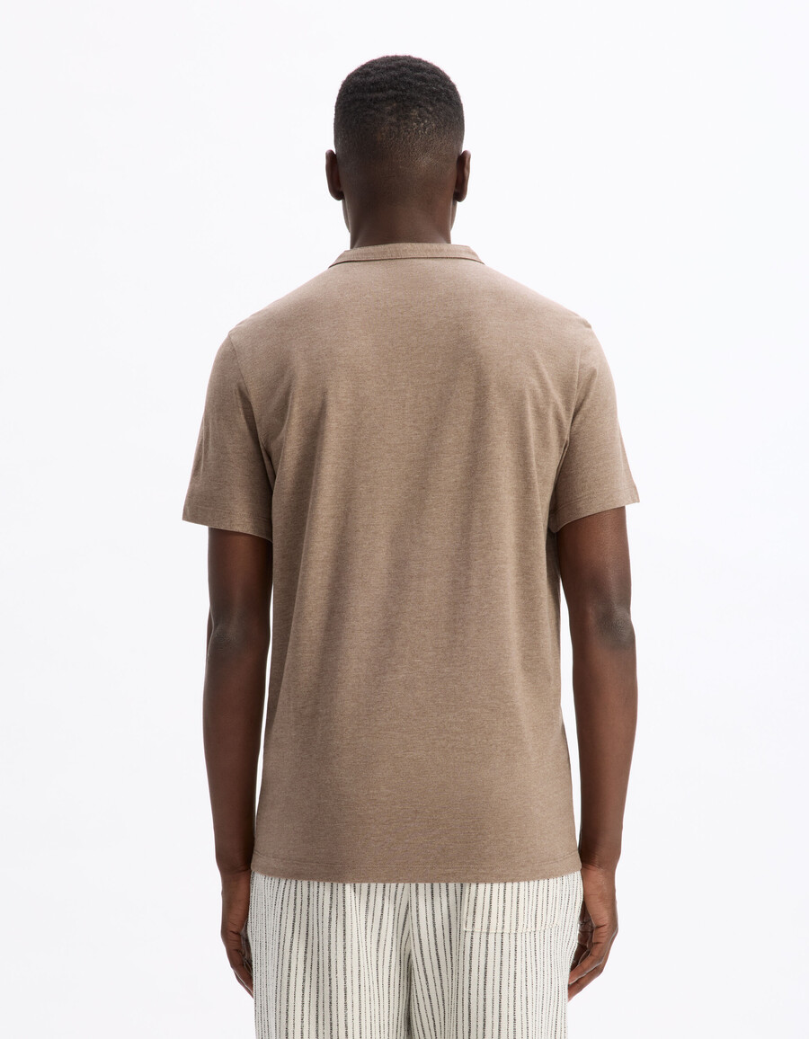 regular fit henley-t-shirt aus baumwollmischgewebe