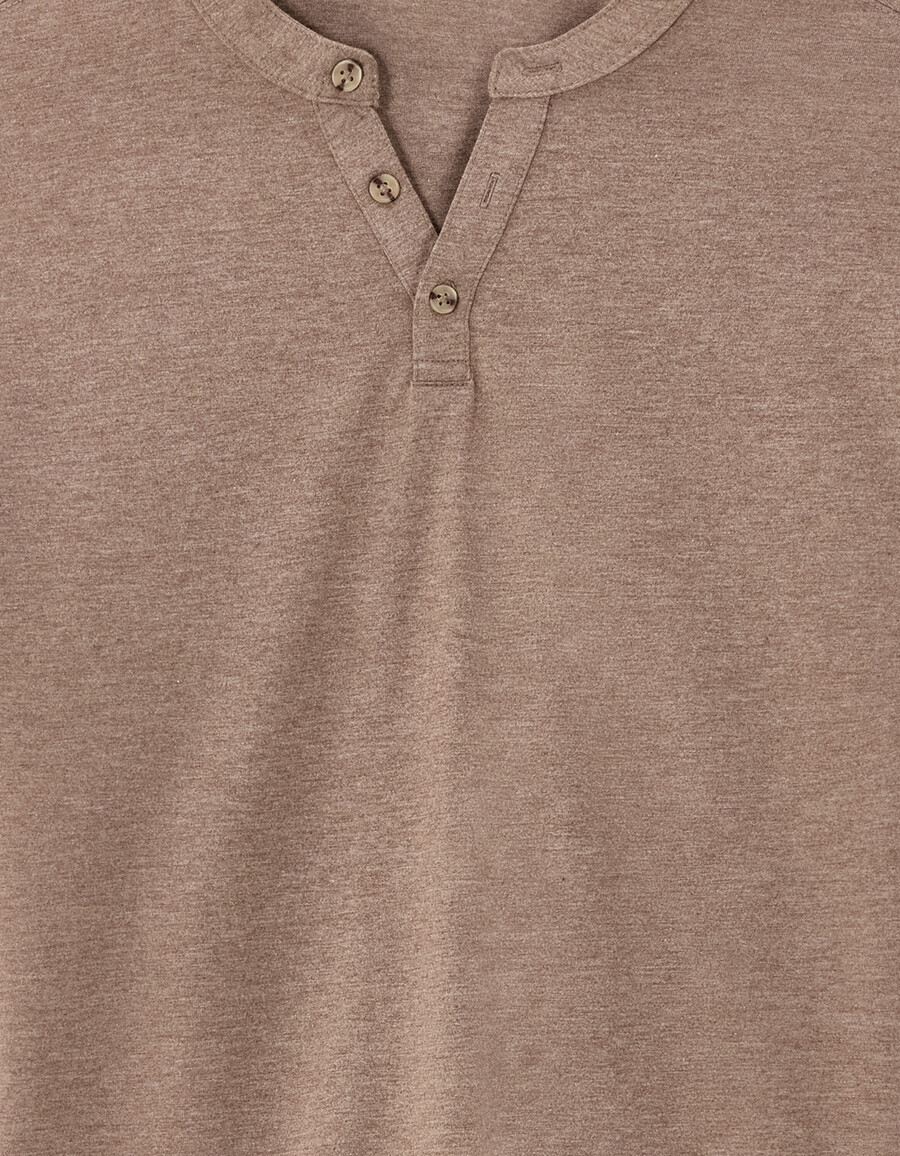regular fit henley-t-shirt aus baumwollmischgewebe