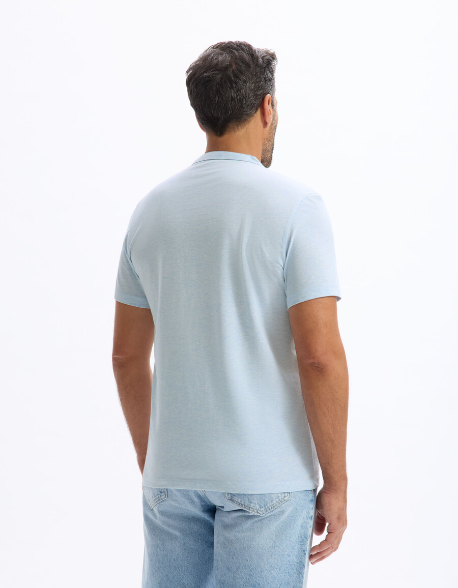 henley-t-shirt aus baumwollmischgewebe mit regulärer passform