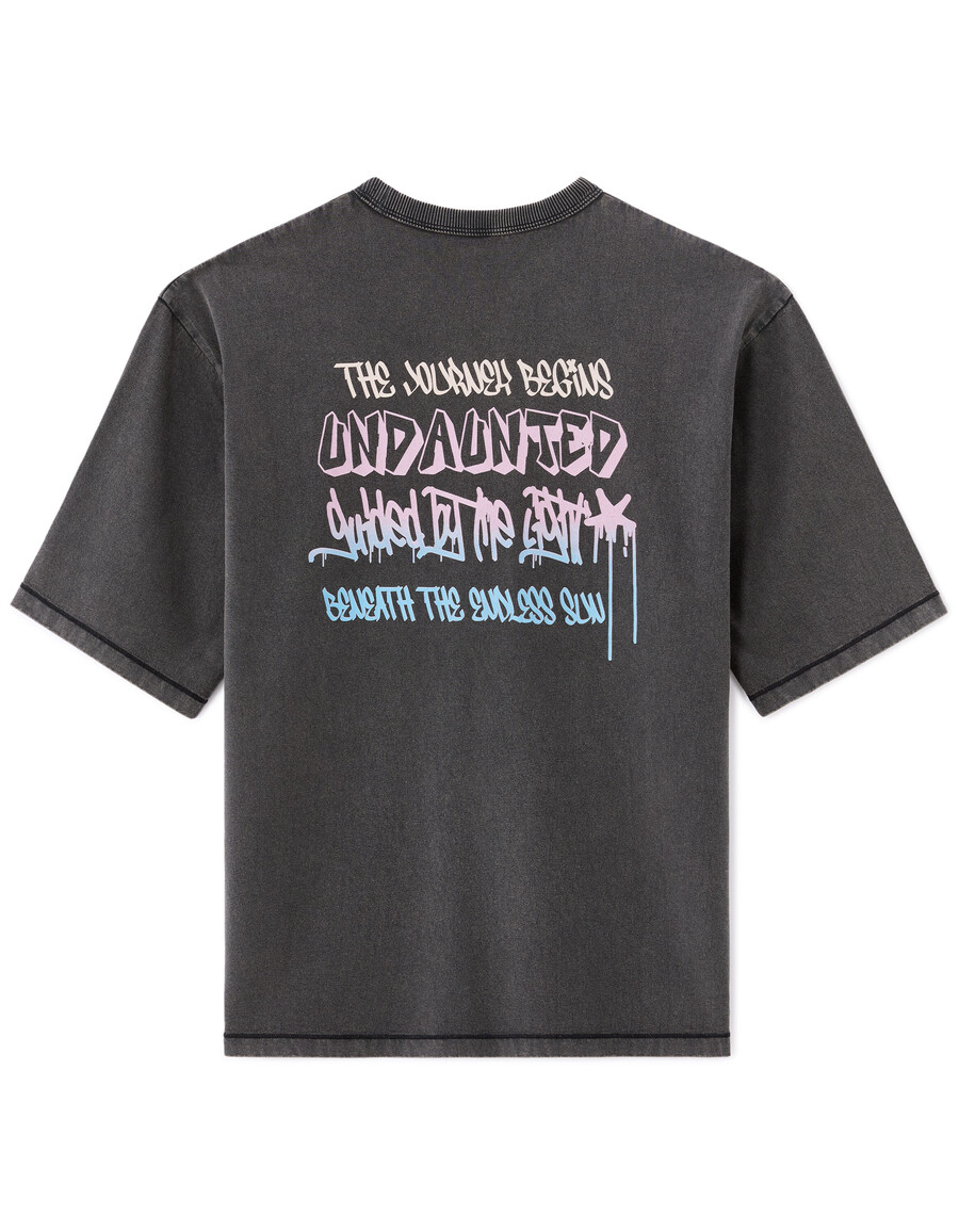 oversized-t-shirt mit rundhalsausschnitt 100 baumwolle bedruckt