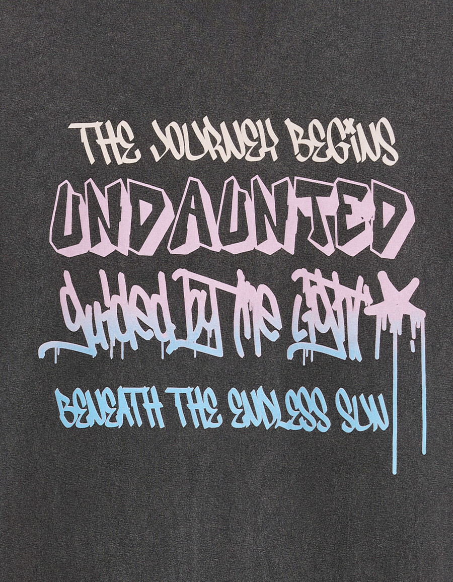 oversized-t-shirt mit rundhalsausschnitt 100 baumwolle bedruckt