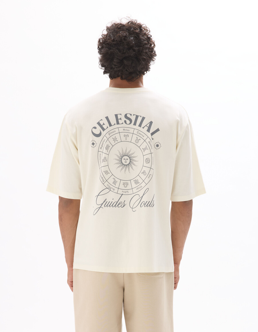 oversized-t-shirt mit rundhalsausschnitt 100 baumwolle astro-print