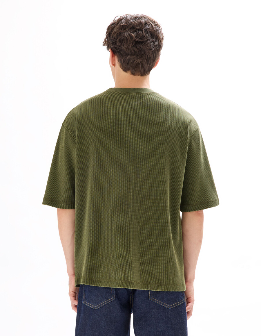 oversized-t-shirt mit rundhalsausschnitt 100 waffelstrick-baumwolle