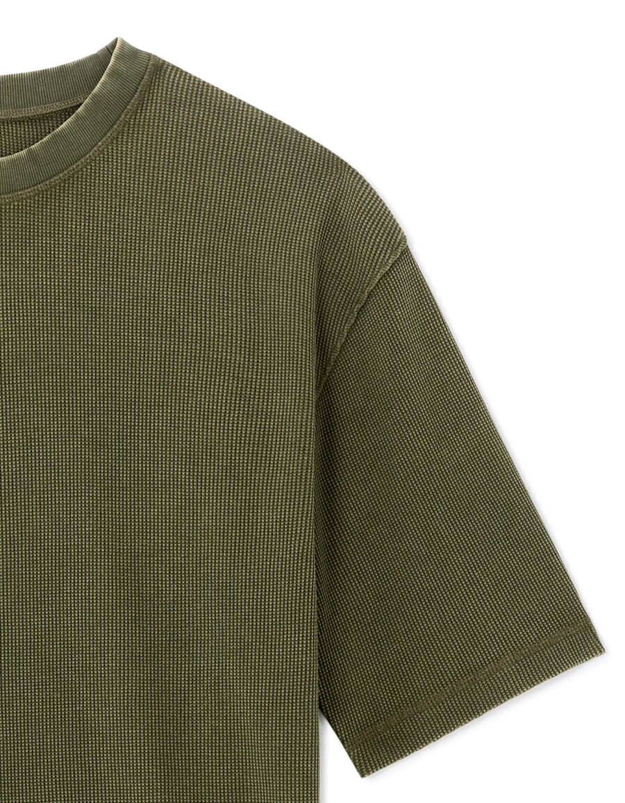 oversized-t-shirt mit rundhalsausschnitt 100 waffelstrick-baumwolle