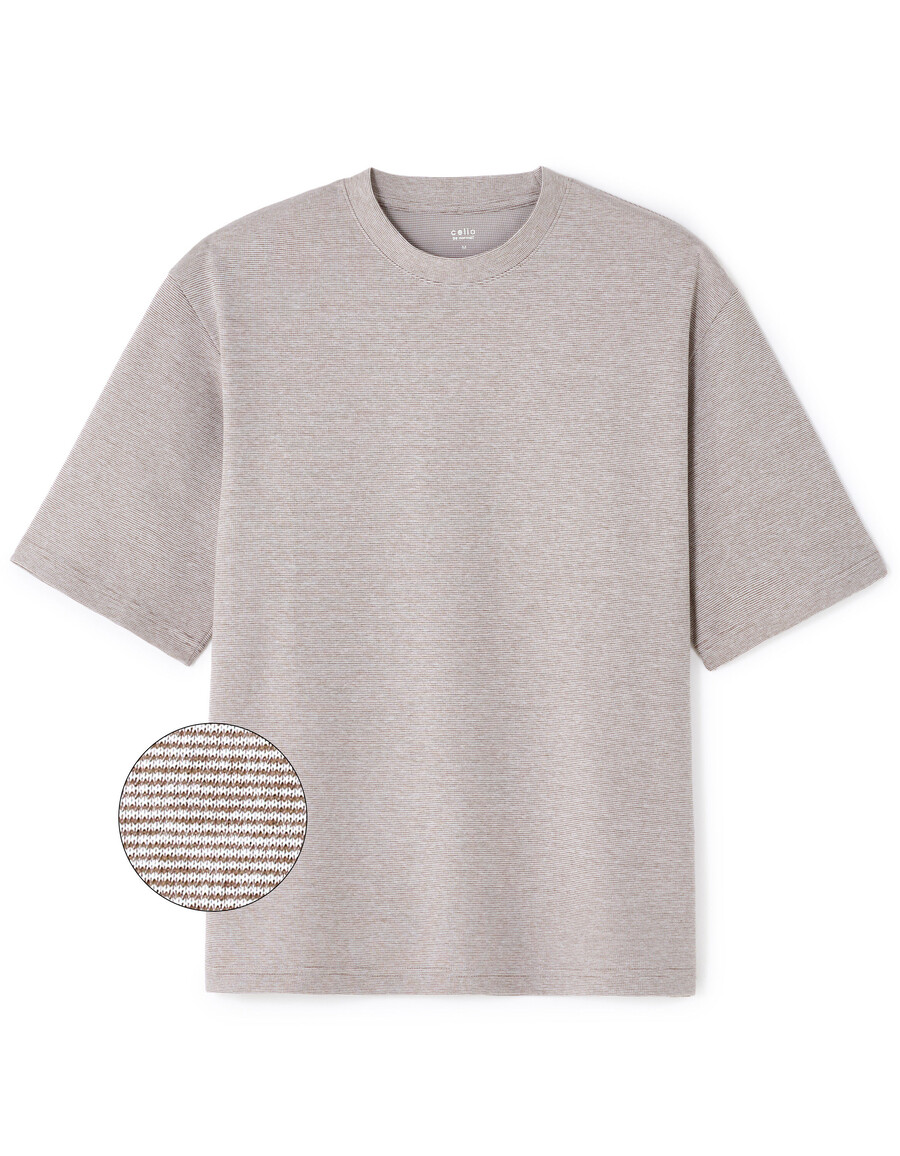 oversized gestreiftes t-shirt mit rundhalsausschnitt