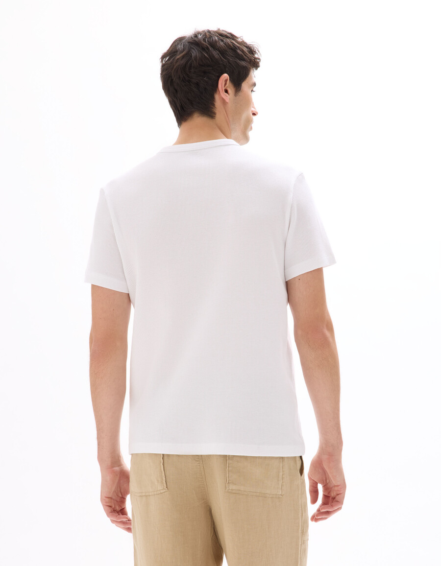 regular fit waffel-henley-shirt 100 baumwolle