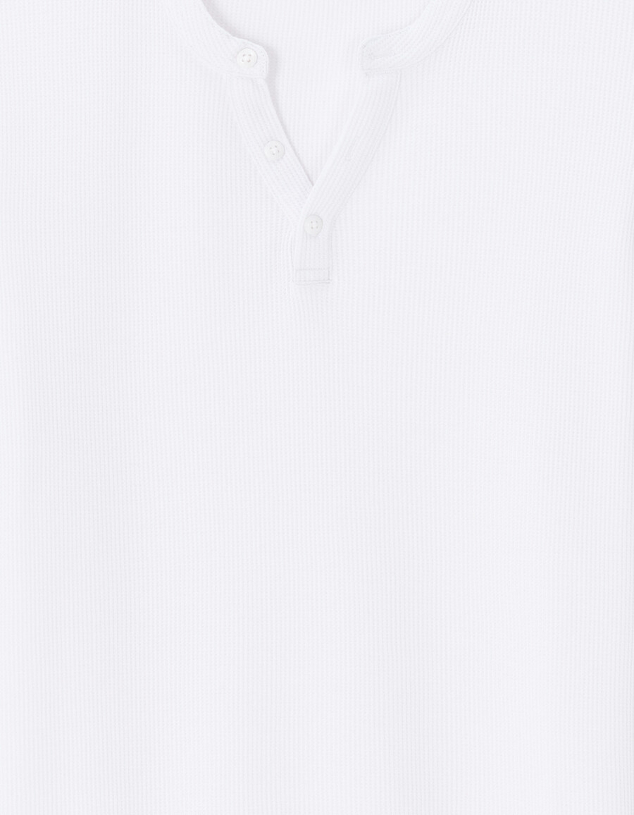 regular fit waffel-henley-shirt 100 baumwolle