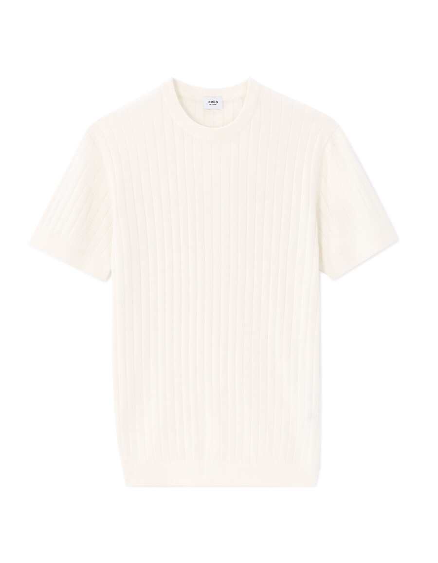 strick-t-shirt mit normaler passform und rundhalsausschnitt