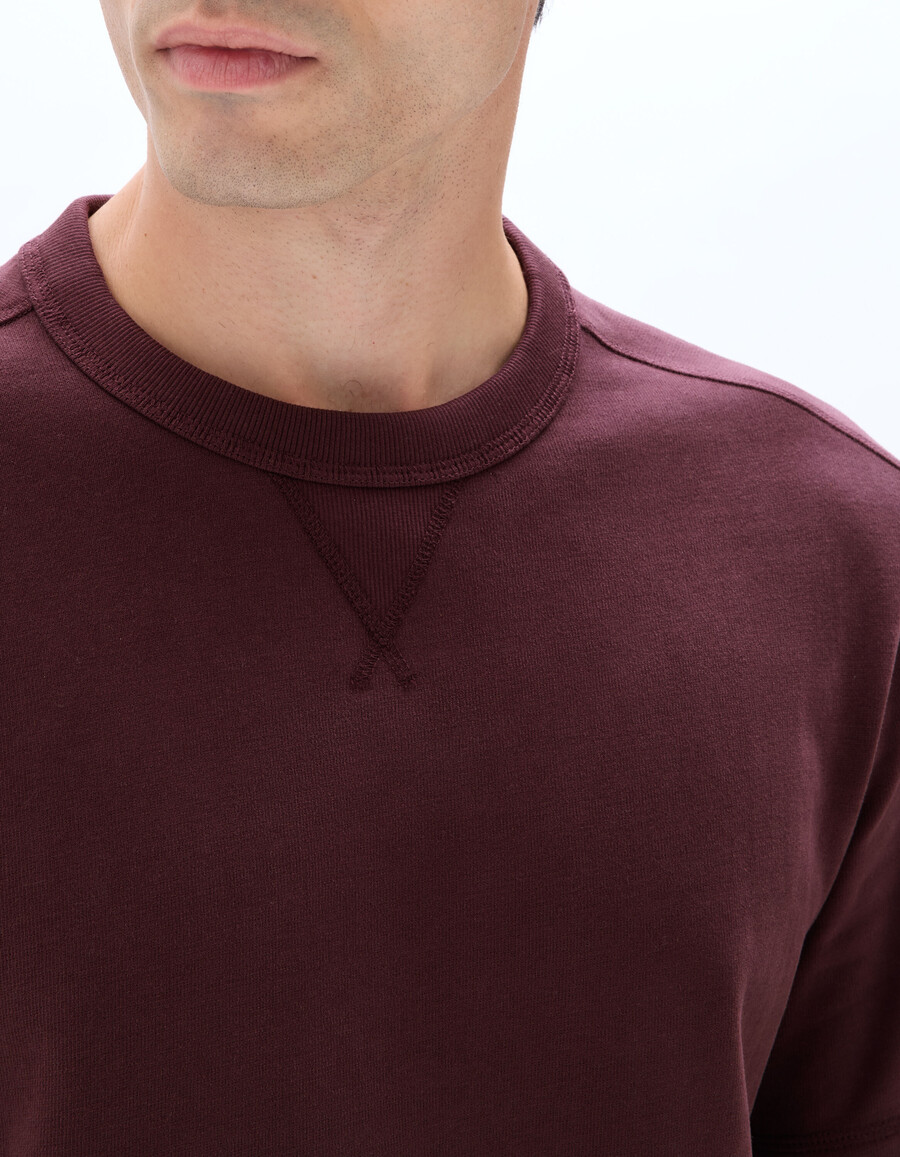 kastenförmiges t-shirt mit rundhalsausschnitt 100 baumwolle