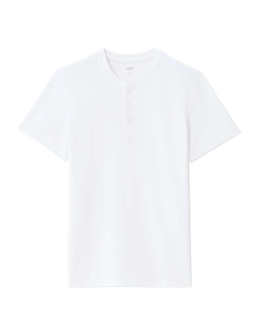 henley-t-shirt in regulärer passform aus stretch-piqué-baumwolle
