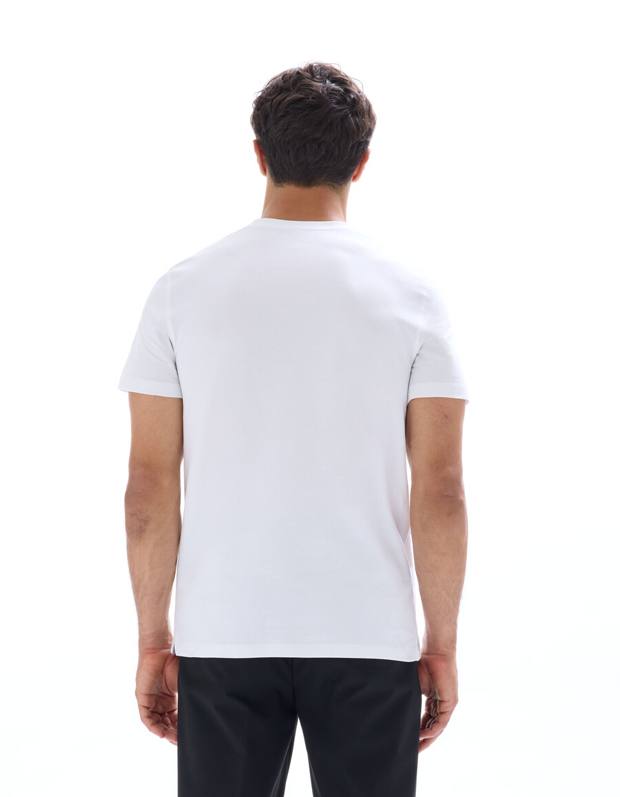 henley-t-shirt in regulärer passform aus stretch-piqué-baumwolle