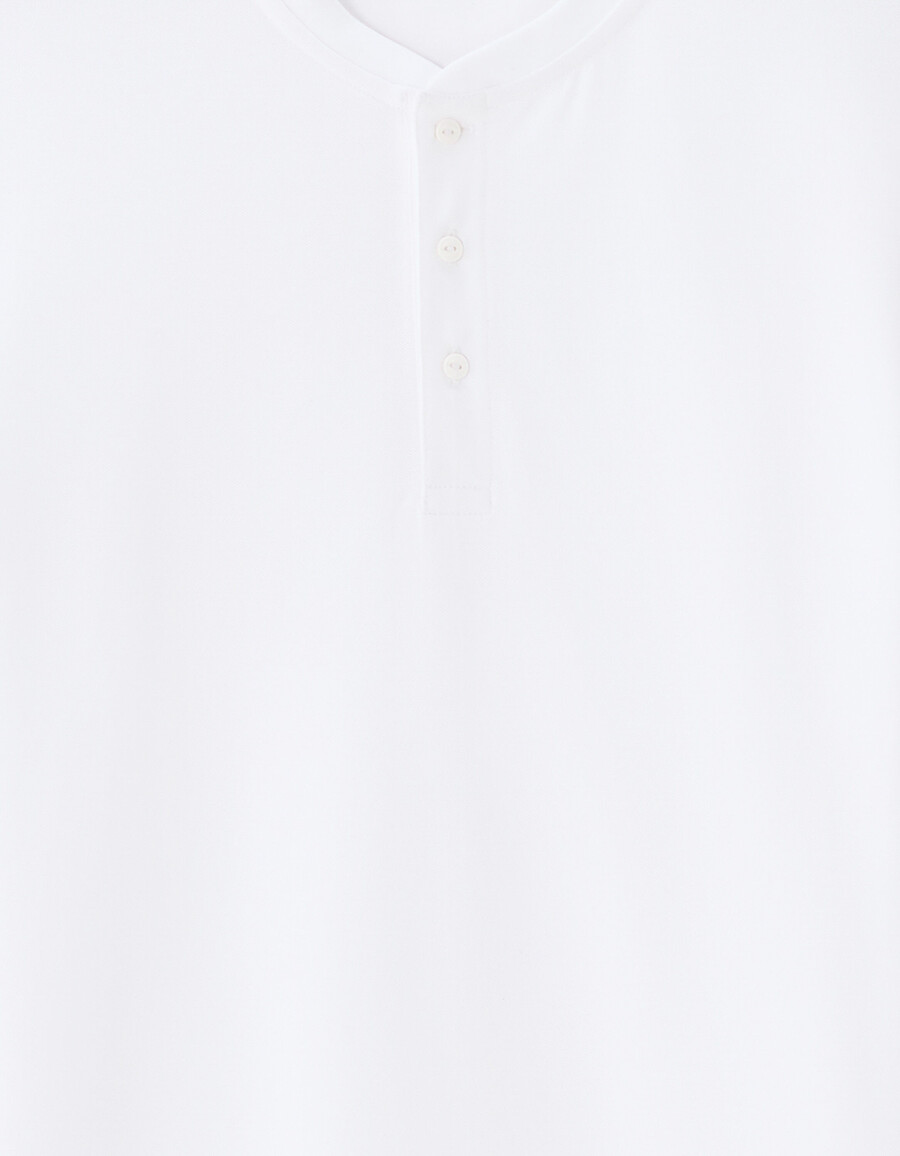henley-t-shirt in regulärer passform aus stretch-piqué-baumwolle