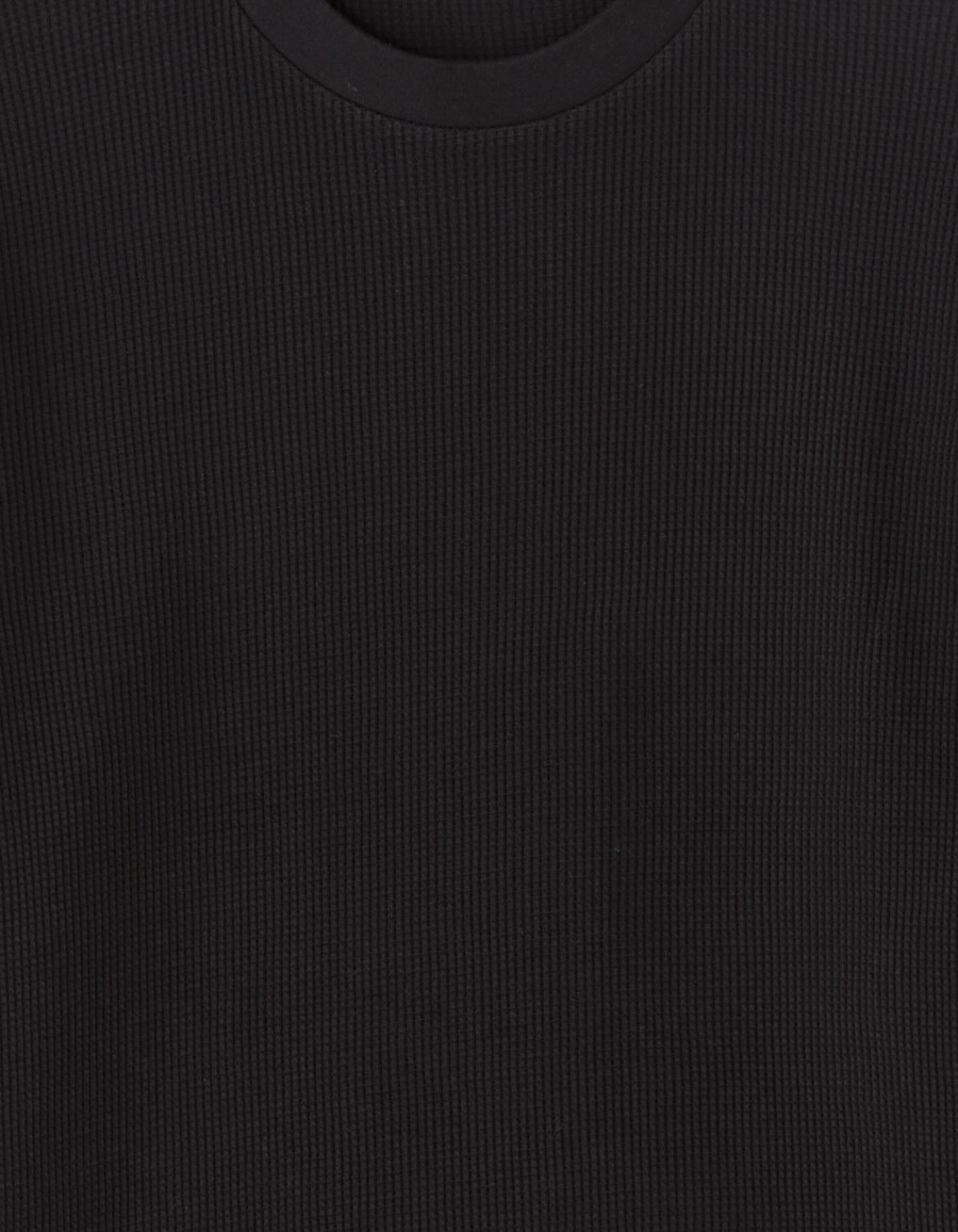 langärmeliges t-shirt in regulärer passform aus waffelstruktur