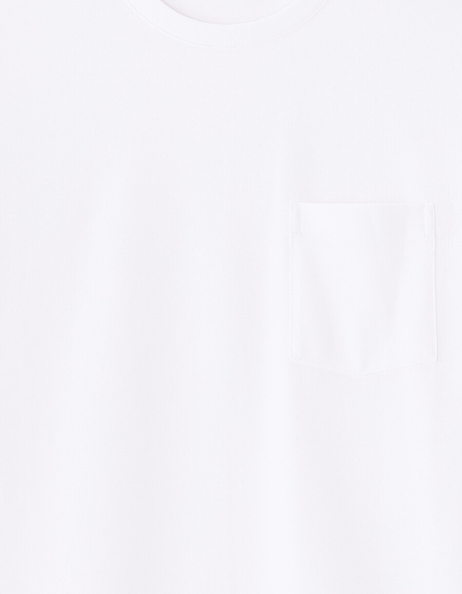 reguläres rundhals-t-shirt aus 100 stretch-baumwoll-piqué