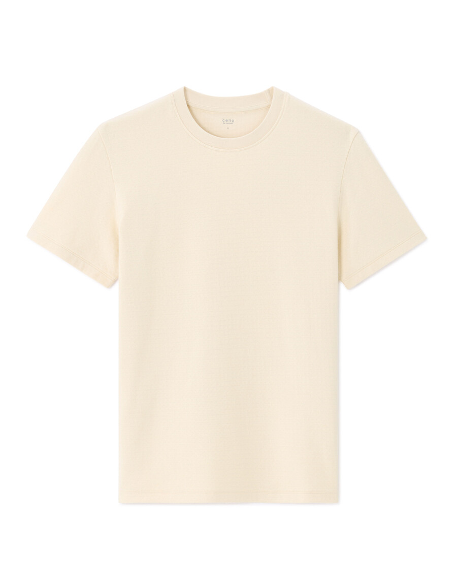 regular fit t-shirt mit rundhalsausschnitt 100 geprägte baumwolle