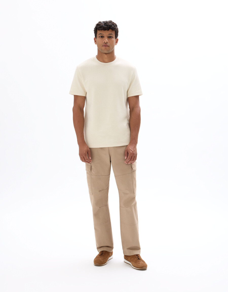 regular fit t-shirt mit rundhalsausschnitt 100 geprägte baumwolle