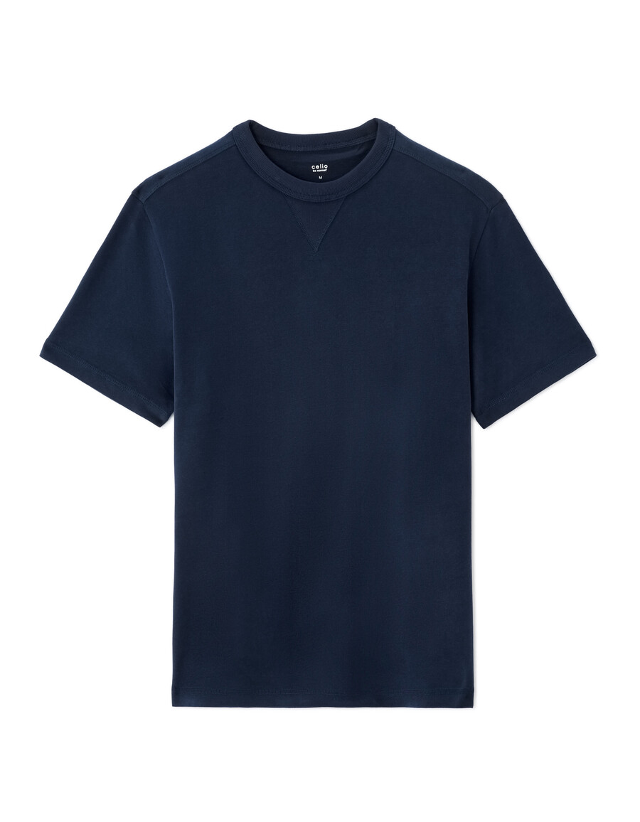 kastenförmiges t-shirt mit rundhalsausschnitt 100 baumwolle