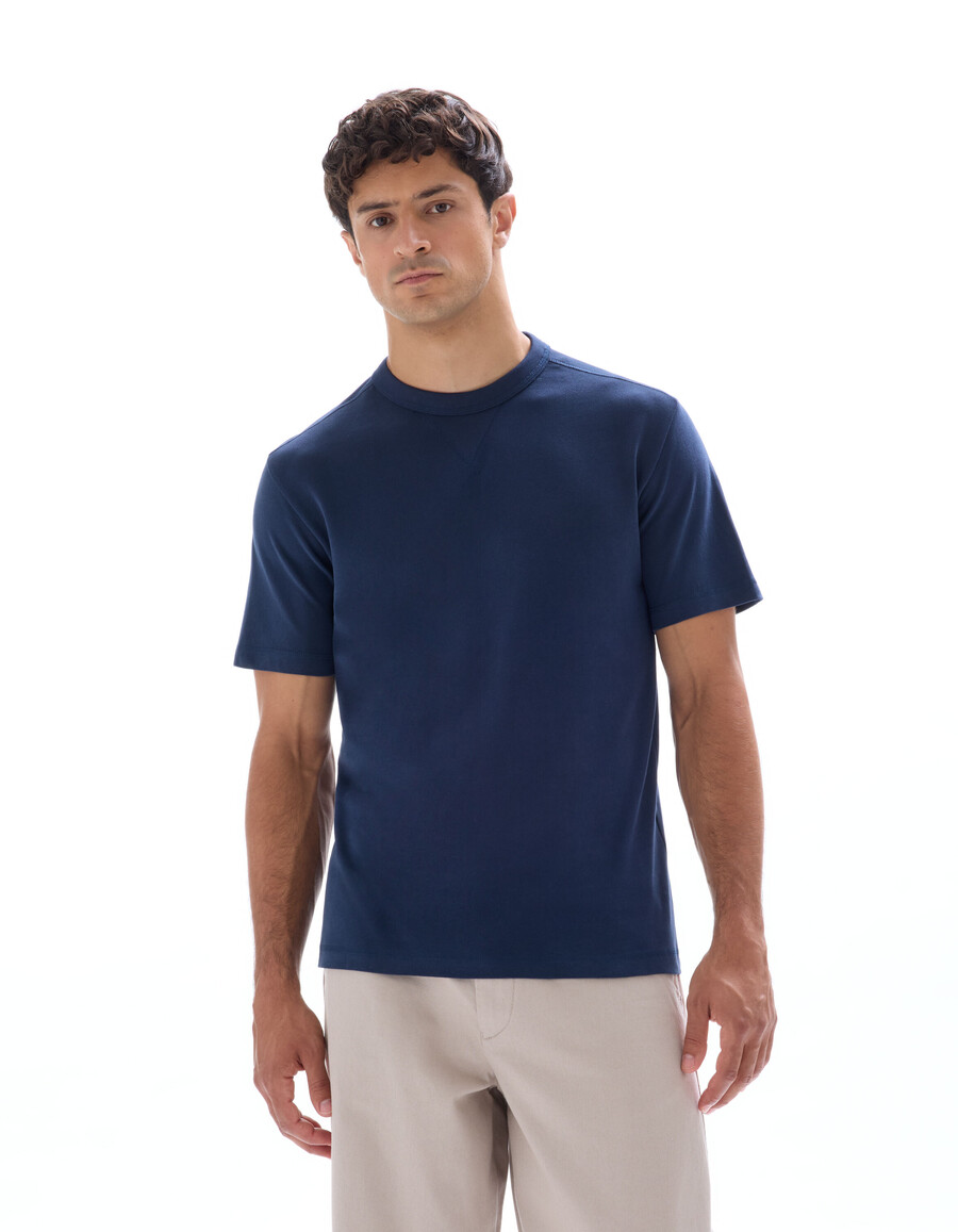 kastenförmiges t-shirt mit rundhalsausschnitt 100 baumwolle