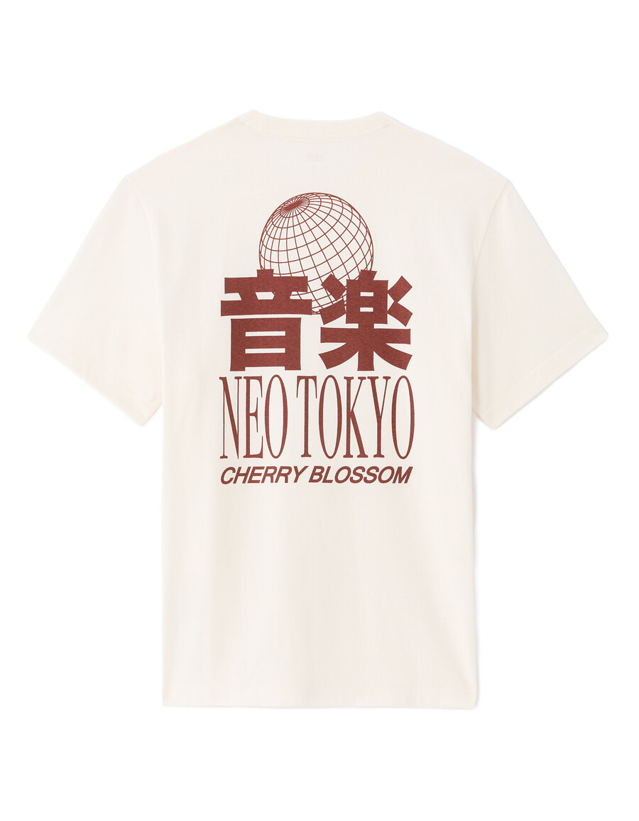 kastenförmiges t-shirt mit rundhalsausschnitt 100 baumwolle asiatischer print