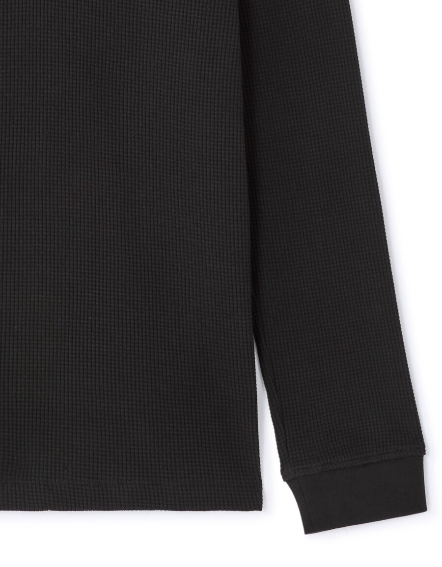 langarm-t-shirt in regulärer passform 100 waffelstrick-baumwolle