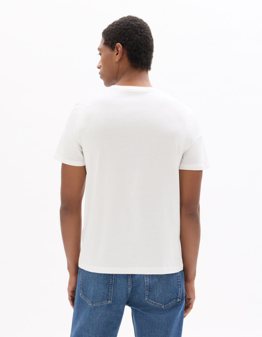 weißes t-shirt mit rundhalsausschnitt und regulärer passform 100 baumwolle japan-print