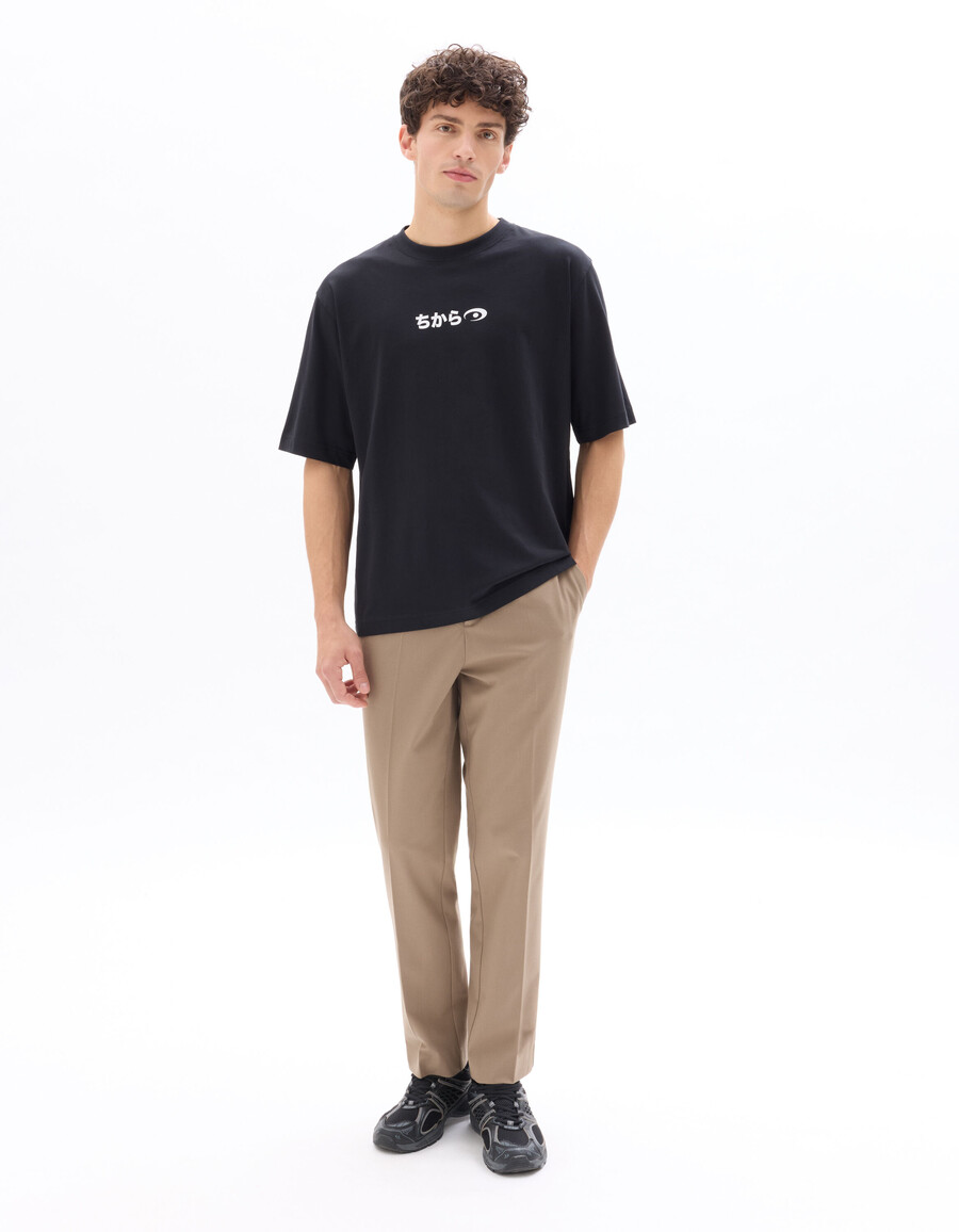 oversized-t-shirt mit rundhalsausschnitt 100 baumwolle bedruckt