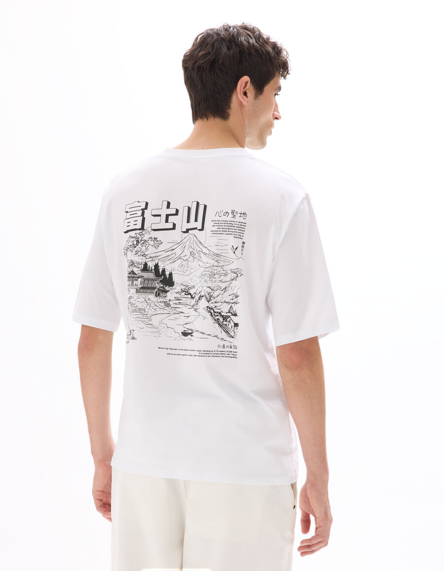 oversized-t-shirt mit rundhalsausschnitt 100 baumwolle asiatischer print