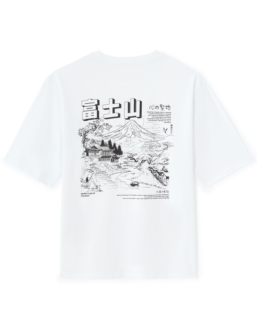 oversized-t-shirt mit rundhalsausschnitt 100 baumwolle asiatischer print