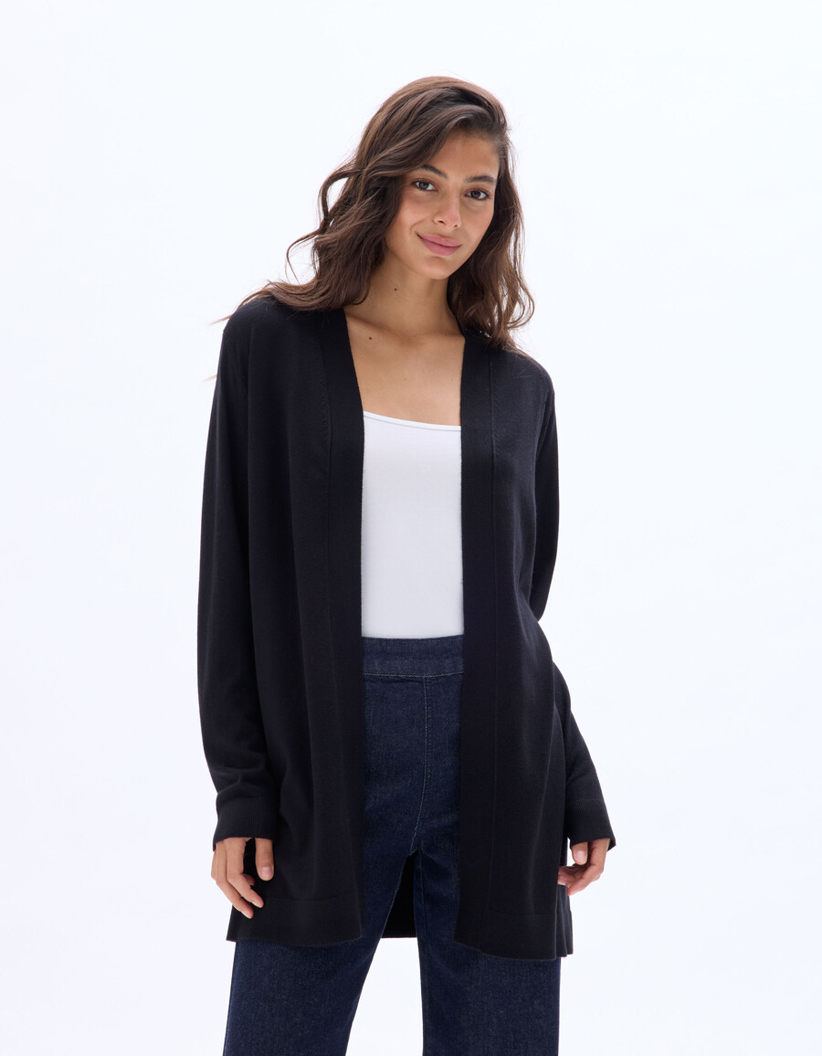 langer feinstrick-cardigan