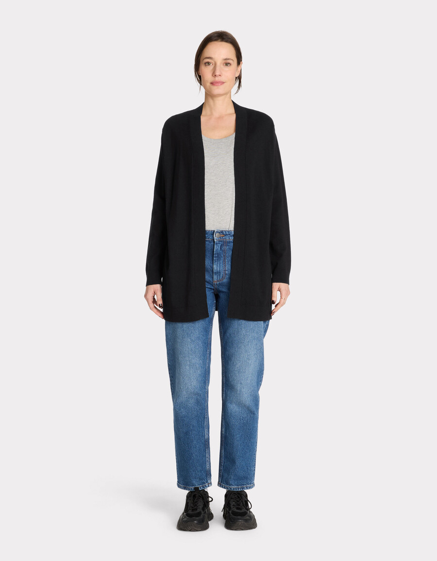 langer feinstrick-cardigan