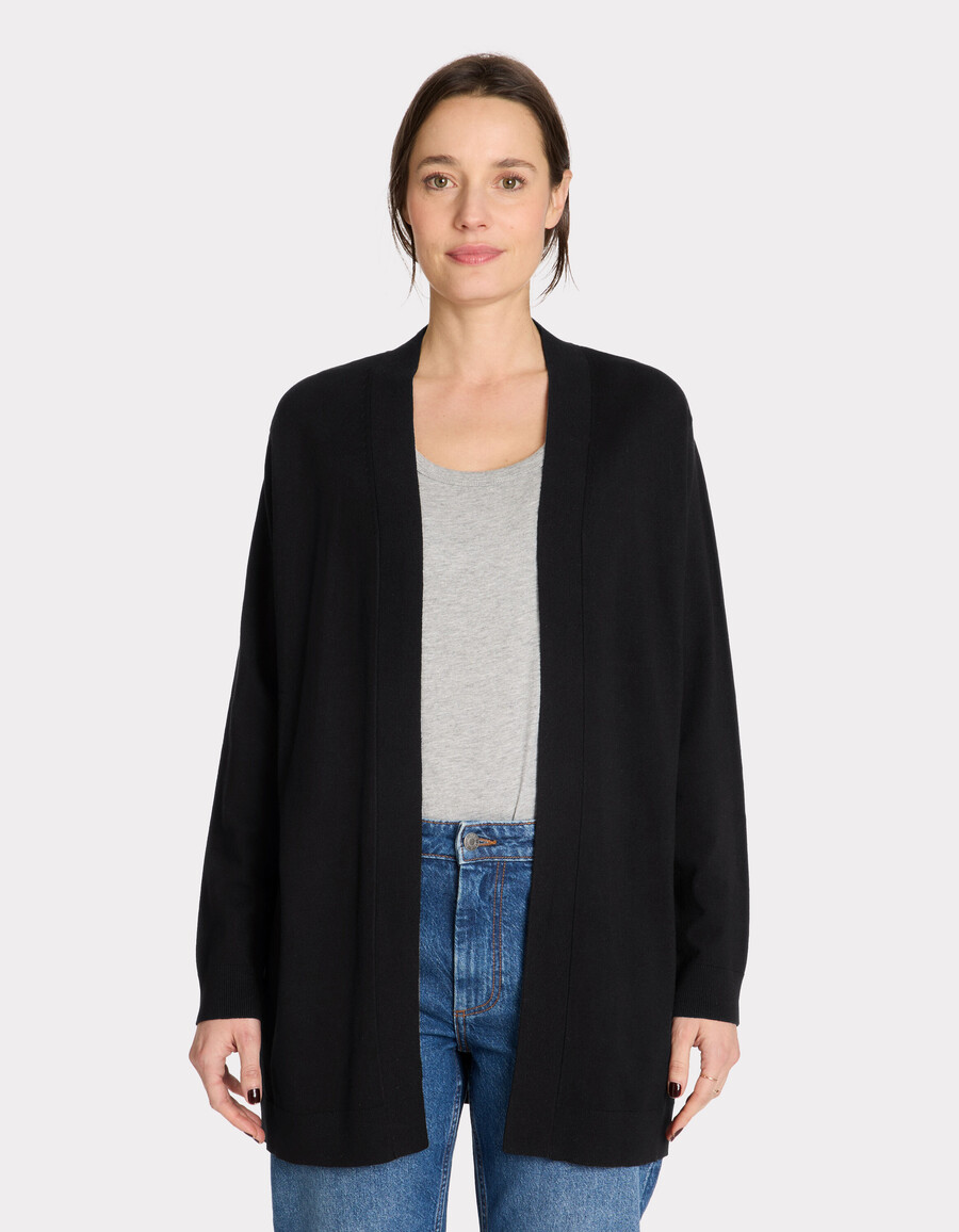 langer feinstrick-cardigan