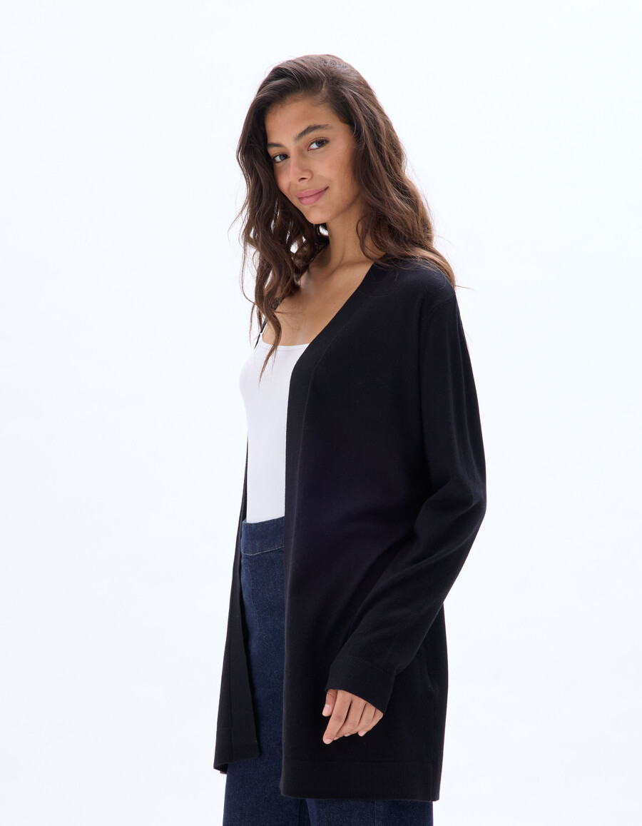 langer feinstrick-cardigan
