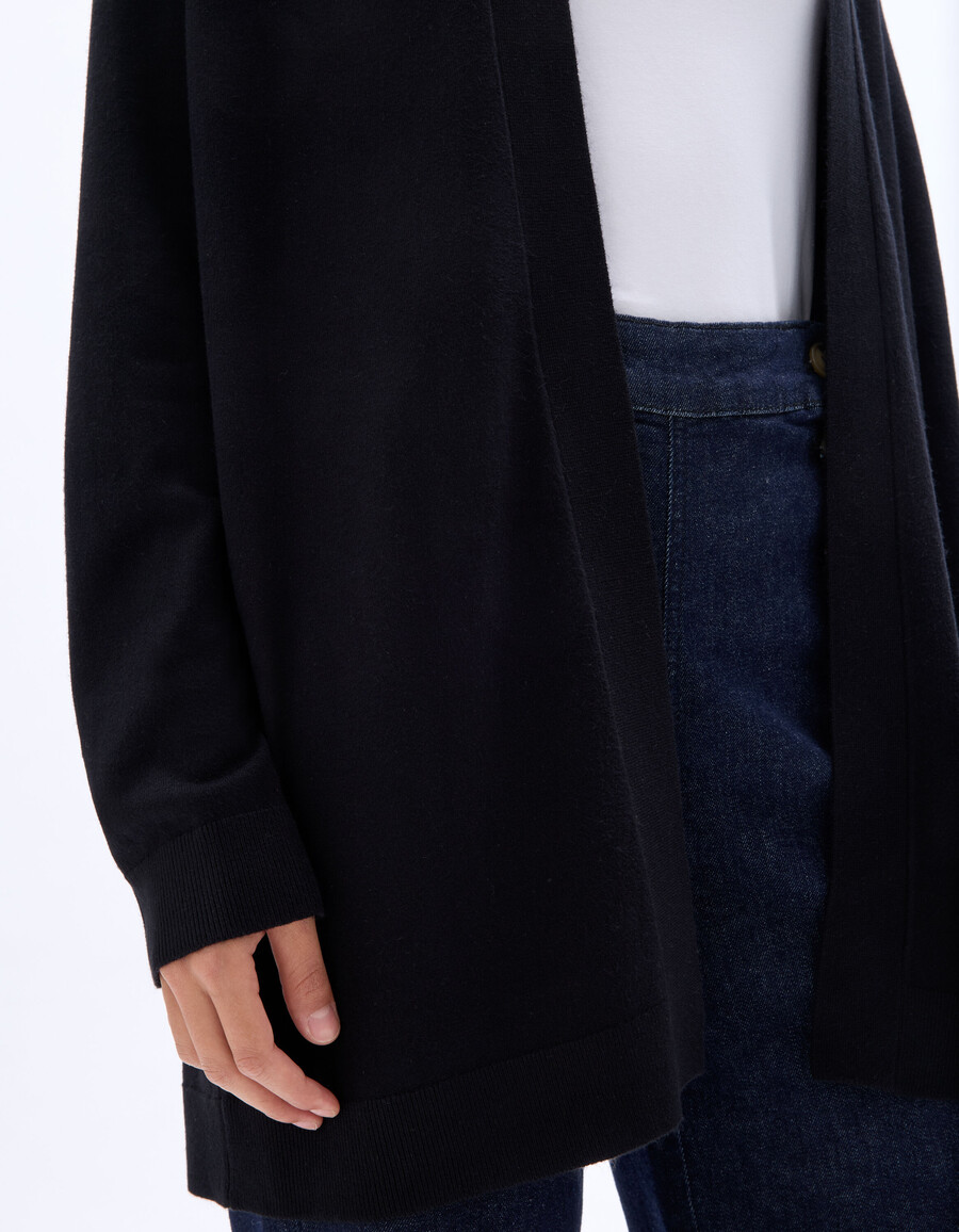 langer feinstrick-cardigan