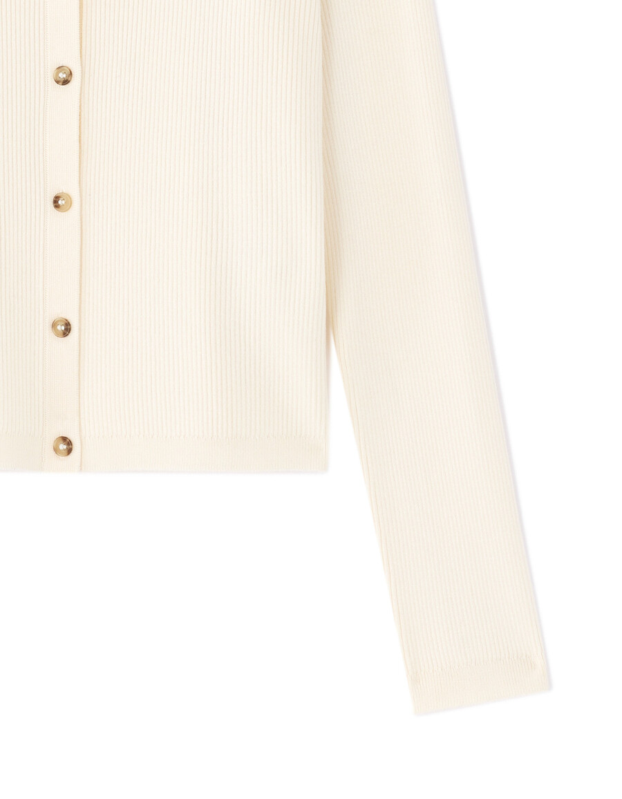 langärmlige strickjacke mit rundhalsausschnitt