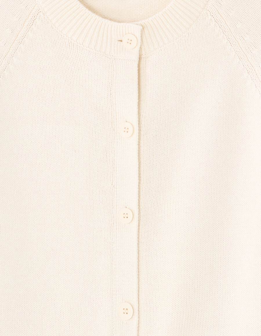 kurzer cardigan aus glattem strick