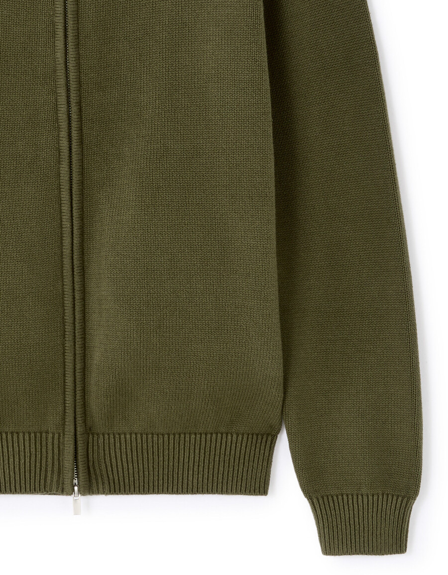 cardigan mit reißverschluss und truckerkragen aus 100 baumwolle